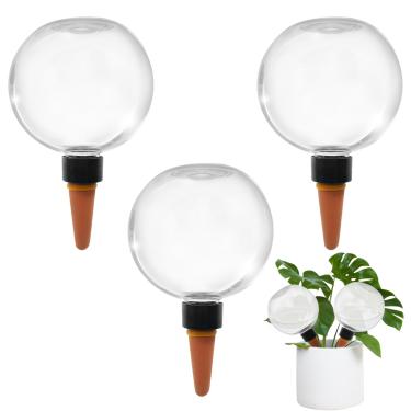 Imagem de 3 globos autoirrigáveis para plantas internas e externas, inserção automática de plantador de irrigação de 496 g com controle de liberação lenta gotejador de água para plantas