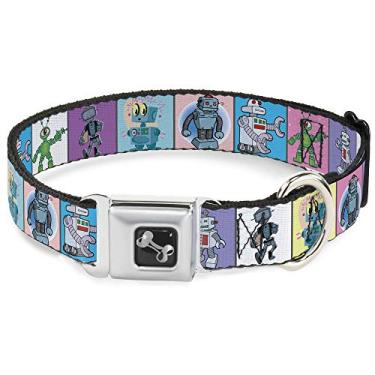 Imagem de Robôs de fivela de cinto de segurança para coleira de cachorro blocos pastel 39 a 45 cm de largura