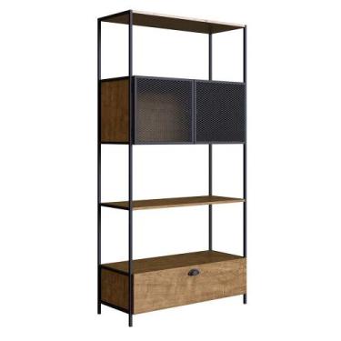 Imagem de Estante 01 Porta New 180 Cm Vermont E Preto - D'rossi