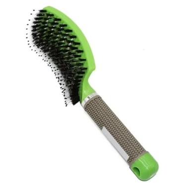 Imagem de Escova de cabelo doméstica para meninas, pente de massagem para couro cabeludo, escova de cabelo cacheado molhado para salão de cabeleireiro, ferramenta de estilo (verde)