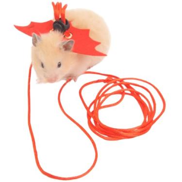 Imagem de Conjunto de arnês e coleira para animais pequenos para hamsters, lagartos e dragões barbudos – acessório de caminhada seguro, ajustável e confortável (vermelho)