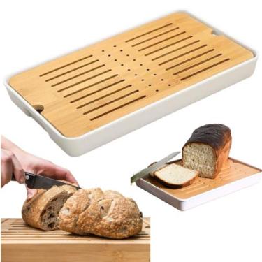 Imagem de Tábua Migalheira Papa Migalha Bambu Para Pães Bolo Bandeija - Bruartt