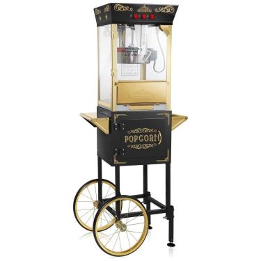 Imagem de Pipoqueira Elétrica Vintage com Capacidade para 4L, Acessórios e 50 Sacos , 850W, OLDE MIDWAY, Preta