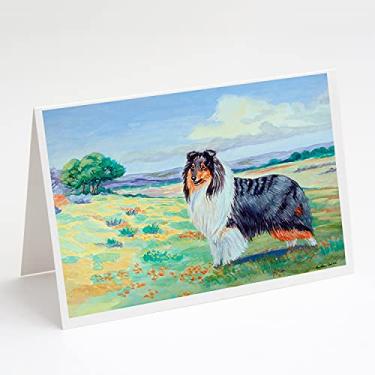 Imagem de Caroline's Treasures 7140GCA7P Cartões de felicitações e envelopes Collie, pacote com 8, 7 x 5, multicolorido