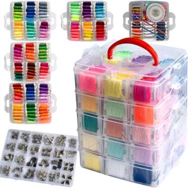 Imagem de Conjunto de fio dental para bordar QCZKB 301 com caixa transparente de