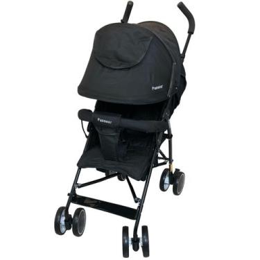Imagem de Carrinho de Bebe Passeio Guarda Chuva Passear Baby Alfa Preto