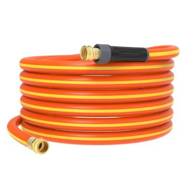 Imagem de YESTAR Mangueira híbrida de 15 m x 5/20.3 cm, mangueira de água de jardim curta, resistente, flexível, leve e híbrida com alça giratória, acessórios de latão de 3/10.2 cm, disponível para carrinho de