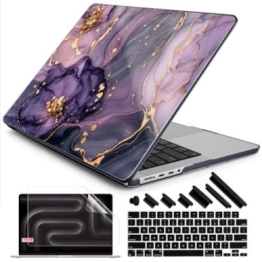 Imagem de DONGKE Capa rígida de plástico para MacBook Pro 14 polegadas com tela Retina XDR e Touch ID, 2024/2023/2021, chip M4 A3112 A3401 A3185, M3 A2918 A2992, M2 A2779, M1 A2442 Pro Max, Purple Hydrangea