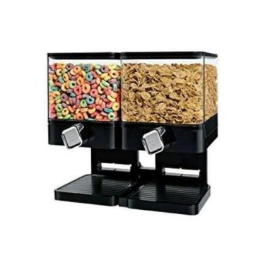 Imagem de Dispenser duplo de cereais porta alimentos sucrilhos granola com 2 pot