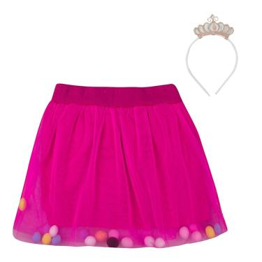 Imagem de Saia Infantil Tule com Pompons, Pink, 3 Anos, Gaga Baby