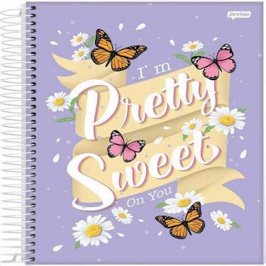 Imagem de Caderno Universitário Flower Power 10 Matérias 160 Folhas A4 Jandaia Capa Dura