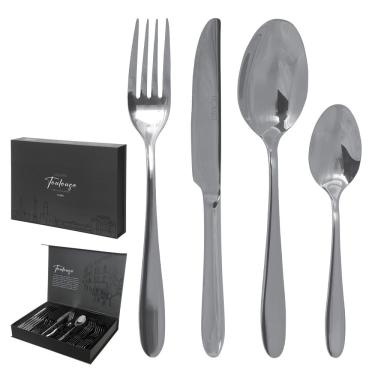 Imagem de Faqueiro premium aco inox C/24 pcs toulouse prata florarte