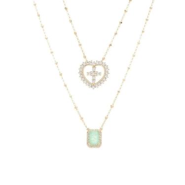 Imagem de Colar Gargantilha Escapulário Potenza Exclusive Em Esmeralda Colombiana e Zirconias Banhado Ouro 18k