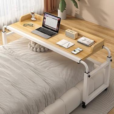Imagem de Mesa de cama ajustável com rodas – Carrinho de laptop móvel para casa ou hospital – Mesa de computador para cama – Mesa com rodinhas ajustável em altura