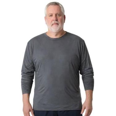 Imagem de Camisa Uv +50 Manga Longa Plus Size - Genérico, Grafite, G4