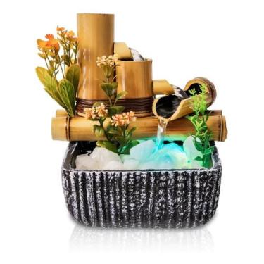 Imagem de Fonte De Agua Decorativa Chafariz Cascata 3 Quedas Bambu Zen - NoBrand
