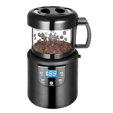 Imagem de Torradeira de café de ar quente, torradeira de grãos de café com arrefecimento automático temporizado, torradeira de grãos de café elétrico sem fumo de 80 g