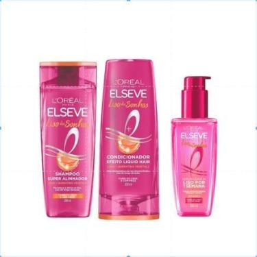 Imagem de Kit Elseve Liso Dos Sonhos - L'Oréal Paris, Shampoo, Cond e Serúm 200M