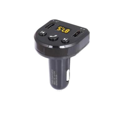 Imagem de Carregador De Carro Turbo Dual Usb Transmissor Fm Bluetooth