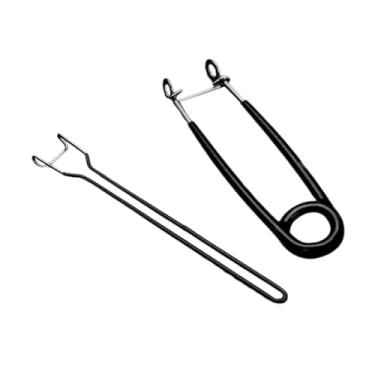 Imagem de SM SunniMix Peixe DeHooker Pesca Opere da boca de boca aborda o removedor de retirada por portátil de alicate de pesca de metal portátil para desgosto do gancho, Preto