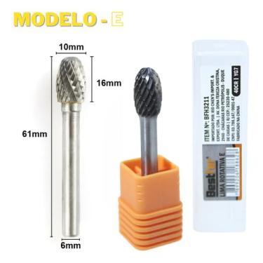 Imagem de Lima Rotativa 6mm Tungstênio Fresa Metal Duro (Oval)