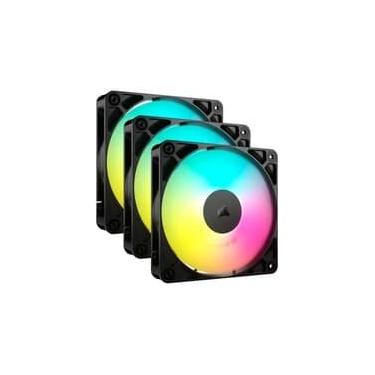 Imagem de Kit com 3 Ventoinhas Corsair RS120 ARGB, 120mm, PWM, Preto - CO-9050181-WW
