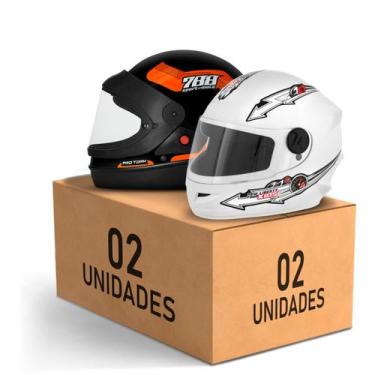 Imagem de Kit 2 Capacete Fechado Sport Moto 788 + Liberty 4 Kids Feminino Mascul