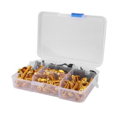 Imagem de Kit de Parafusos de Carenagem de Parafusos de Motocicleta 177pcs, Lavadora Universal M5 M6 Ajustada para Sportbikes, Fabricada Profissionalmente Com Alta Precisão e (Ouro)