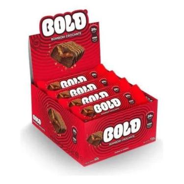 Imagem de Caixa De Barra Proteica Bombom Crocante 12unid - Bold Snacks