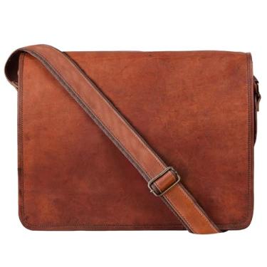 Imagem de RUSTIC TOWN Bolsa carteiro vintage de couro de flor integral transversal de 38 cm