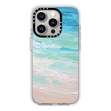 Imagem de CASETiFY Capa transparente para iPhone 15 Pro [não amarela/2 m. Proteção contra quedas de grau militar/compatível com Magsafe] - Marés do mar - Transparente