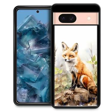 Imagem de FKBRCL4U Capa para Google Pixel 8A, estampa de desenho de tinta raposa design gráfico menina menino silicone macio acrílico proteção contra choque para Google Pixel 8A