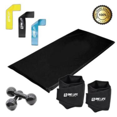 Imagem de Caneleira 5 Kg +Colchonete +Kit Mini Band +Halter 5 Kg (Par) - Infinit