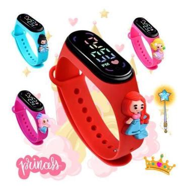 Imagem de Relógio Digital Led Infantil A Prova D'água Princesas Personagens Anim