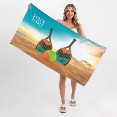 Imagem de Toalha de Praia - Beach Tennis Raquetes - Texmil