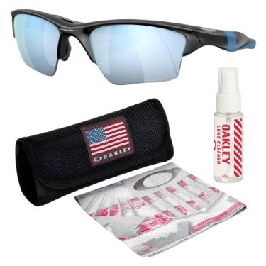 Imagem de OAKLEY OO9154 Half Jacket 2.0 XL Armação preta fosca – Lente polo de água profunda Prizm, óculos de sol polarizados de forma irregular com kit de óculos oficial eSHADES, Preto fosco polarizado (62 mm