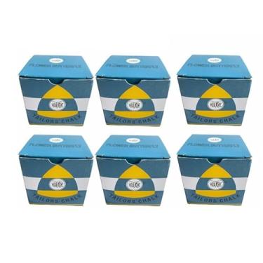 Imagem de Kit Com 6 Caixas Giz Magico Marcar Risca Tecido Para Costura Com 10 Unidade NYBC Lanmax - Forma Triangular E De Consistência Cerosa É Ideal Para Alfaiates E Entusiastas Da Costura