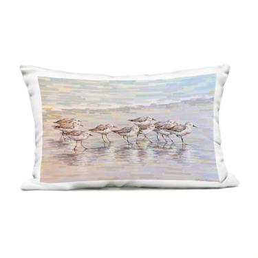 Imagem de Stupell Industries Almofada estampada para ambientes externos Follow Me Sandpiper Coast, 35 x 18 x 50, marrom