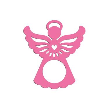 Imagem de Porta Guardanapo Anjinho Kit Com 4 Peças 7cmx8cm - Cria Arte Laser Rosa