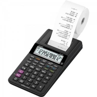 Imagem de Mini Calculadora Com Bobina 12 Digitos Hr-8Rc-We-B-Dc Preta Casio
