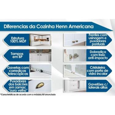 Imagem de Cristaleira De Cozinha Americana C/ 2 Portas (2 C/vidro) C/ 2 Gavetas 71,5cm Branco/nature - Henn
