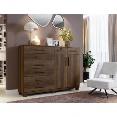 Imagem de Cômoda New Triunfo 8 Gavetas 2 Portas Cor:imbuia