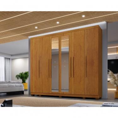 Imagem de Guarda Roupa Com Espelho Casal 6 Portas Atlanta Benetil Cor:cinamomo