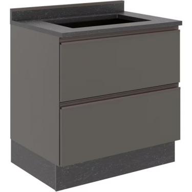 Imagem de Balcão Cooktop Bartira Linea 5 Bocas Com Gaveta E Porta Basc Grafite