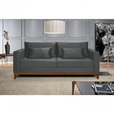 Imagem de Sofá Bahamas 1,70 Veludo Living Fixo Império Veludo Grafite 163