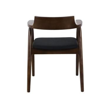 Imagem de Cadeira De Jantar Restaurante Eventos Crosshatch Hiroshima Madeira Com Assento Estofado Conforto E Design Moderno Preto