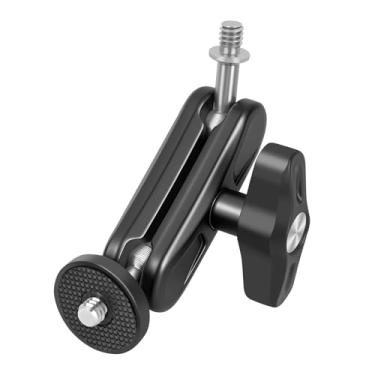 Imagem de Mechrig Acessório de braço mágico de cabeça esférica dupla para equipamento de câmera/monitor/GoPro/microfone, parafuso de 1/10.2 cm liga de alumínio e suporte de montagem ABS compatível com Super