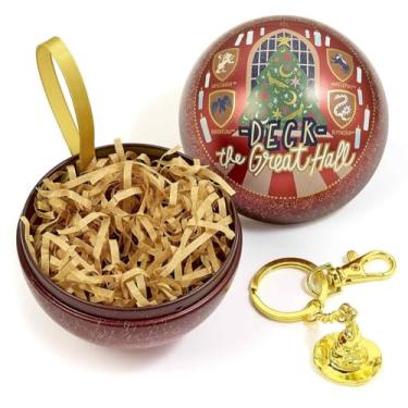 Imagem de Harry Potter Enfeite oficial de Natal The Great Hall com chaveiro de chapéu de seleção dentro, Vermelho, tamanho nico