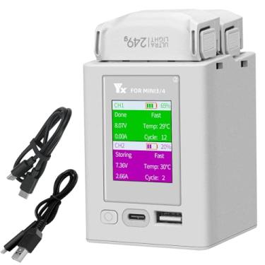 Imagem de LYONGTECH Carregador De Bateria Com Tela Multifuncional Para Dji Mini 4 Pro, Série 3, Lcd Bidirecional, Duas Baterias, Acessórios Drones