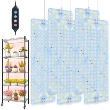Imagem de JINHONGTO Pacote Com 5 Lâmpadas De Cultivo Painel Ultrafino 2025 Para Início Sementes, Vegetais, Estufas E Plantas Prateleira Sob Armários Temporizador 4/8/12 Horas, Led Espectro Total Em Ambientes